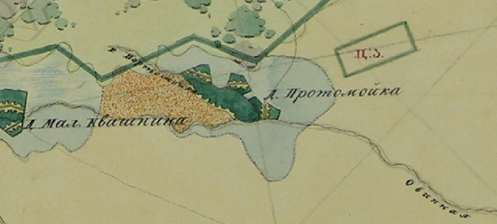 Фрагмент Плана Генерального Межевания Екатерины II.