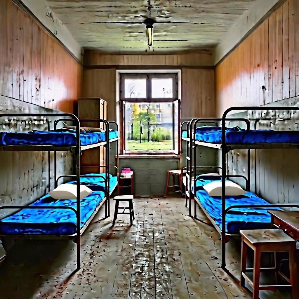 Казарма от ИИ в стиле Клода Моне