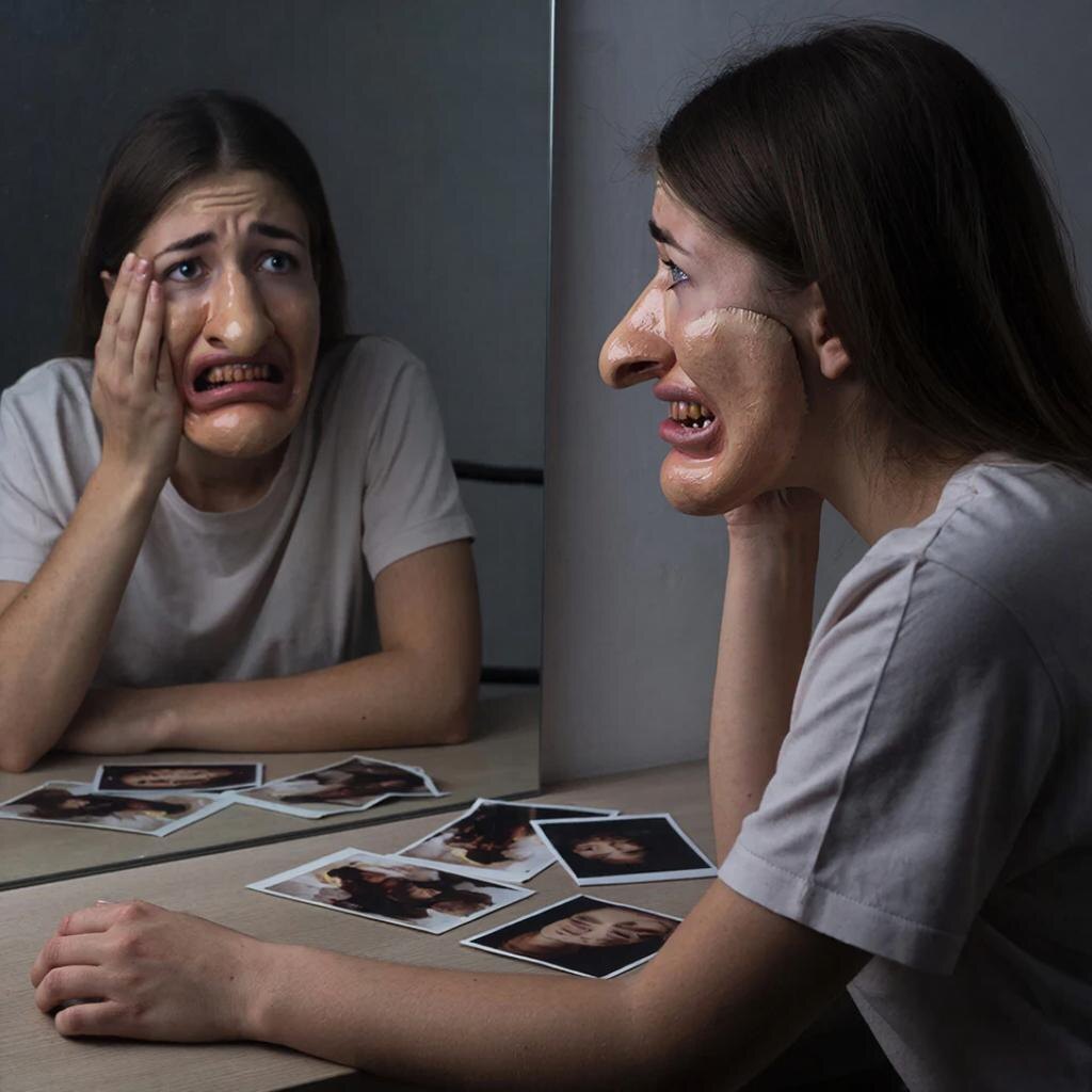 Это ИИ нарисовал. Так он представляет неудачную пластическую операцию. Это, конечно, слишком...