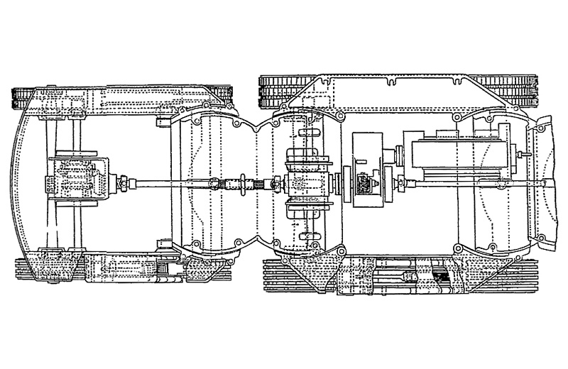 Вид сверху на главную часть (справа) и меньшую носовую или кормовую (слева).