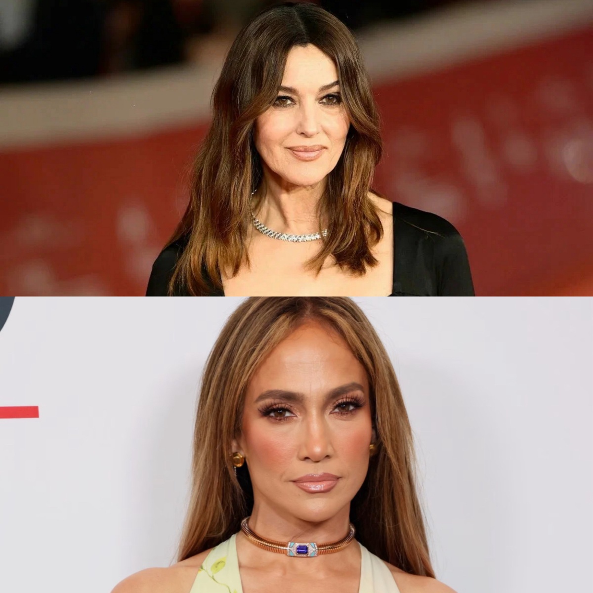 С верху в низ: Моника Белуччи и Дженнифер Лопес