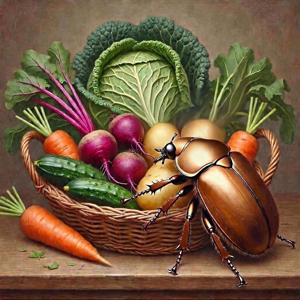 Жук пробует на вкус новый урожай