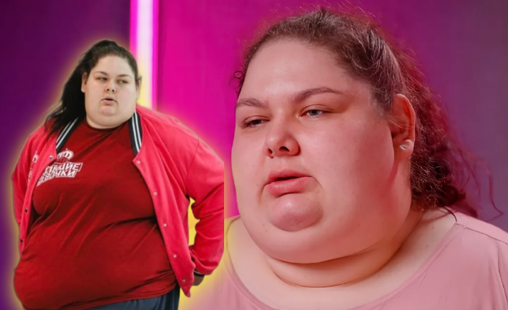 Алёна Костюк была самой крупной участницей и стартовала с весом в 242 кг. Фото: канал "Пятница"