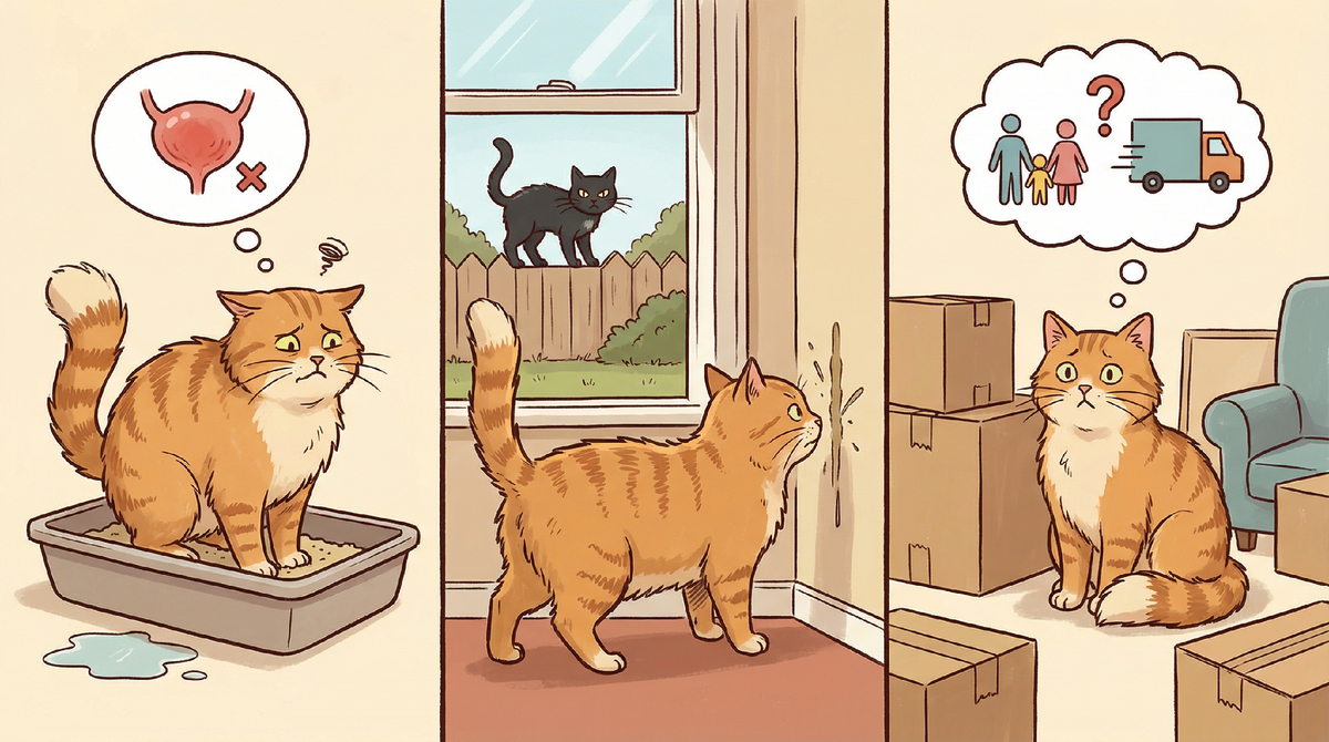 Три причины того что кастрированный кот метит