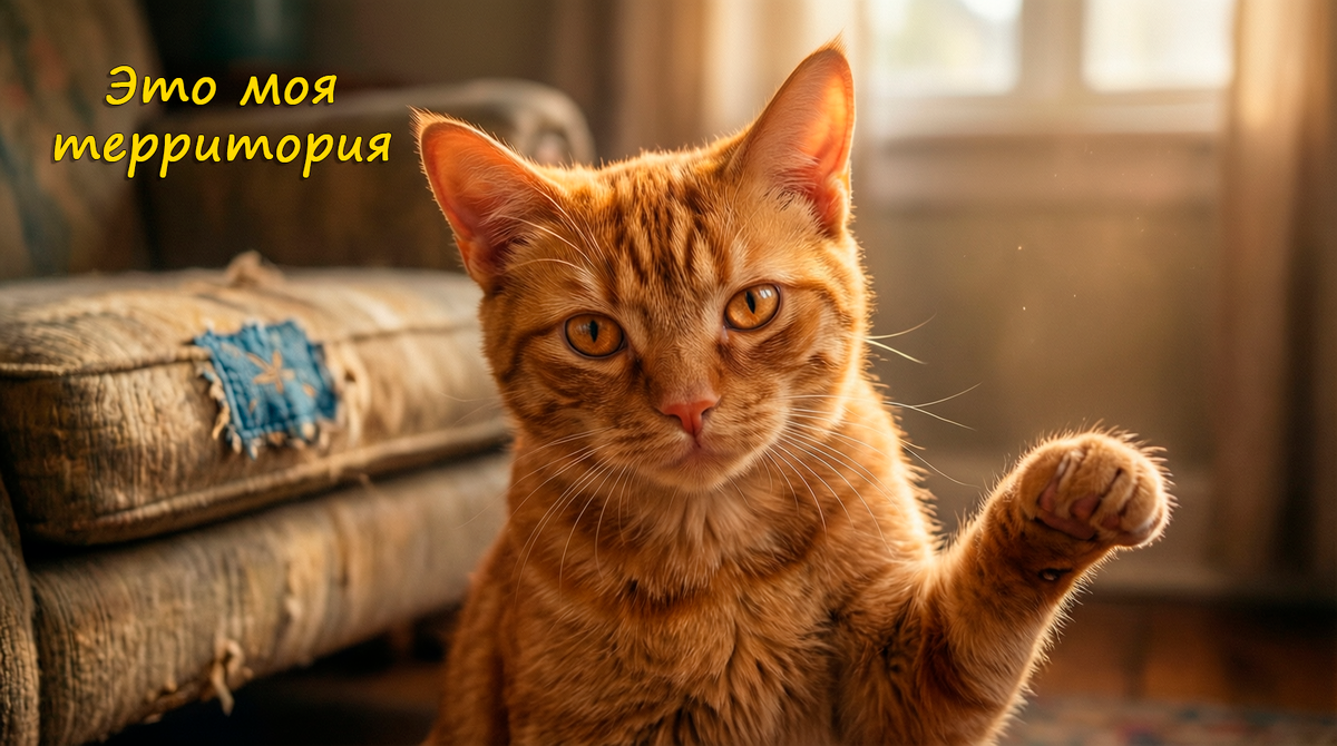 кастрированный кот метит территорию
