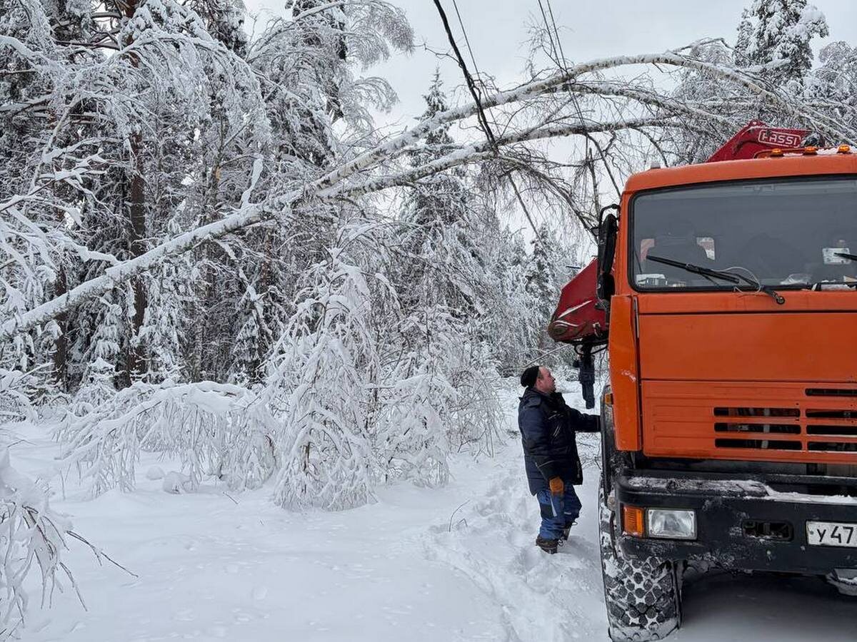    Энергетики Рязаньэнерго устраняют последствия снегопадов. Фото: Рязаньэнерго