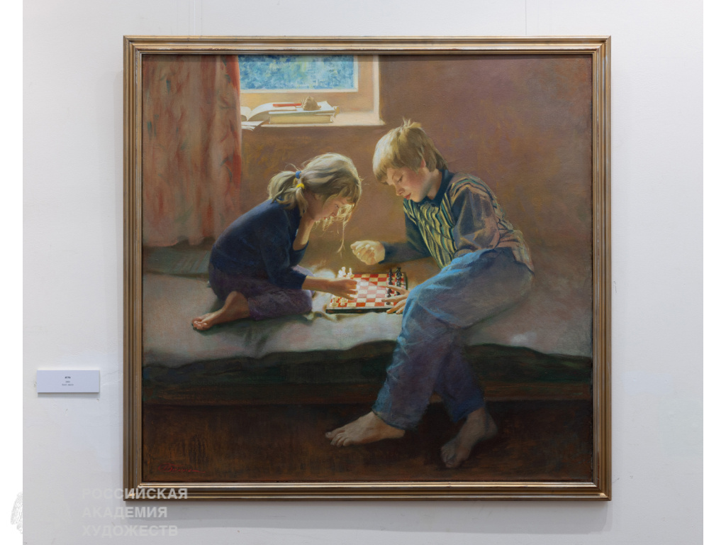 Фрагмент экспозиции «Родом из детства» Любови Белых в Российской академии художеств (Москва, Пречистенка, 21). Фото: Виктор Берёзкин, пресс-служба РАХ. 2026.