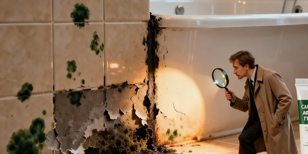 СТЫК ВАННЫ И ПЛИТКИ: ПОЧЕМУ ВАШ СИЛИКОН ЧЕРНЕЕТ ЧЕРЕЗ ГОД, А СОСЕДА — НЕТ. РАСКРЫВАЕМ ДЕТЕКТИВНУЮ ИСТОРИЮ С ГРИБКОМ В ГЛАВНОЙ РОЛИ 🕵️‍♂️🍄