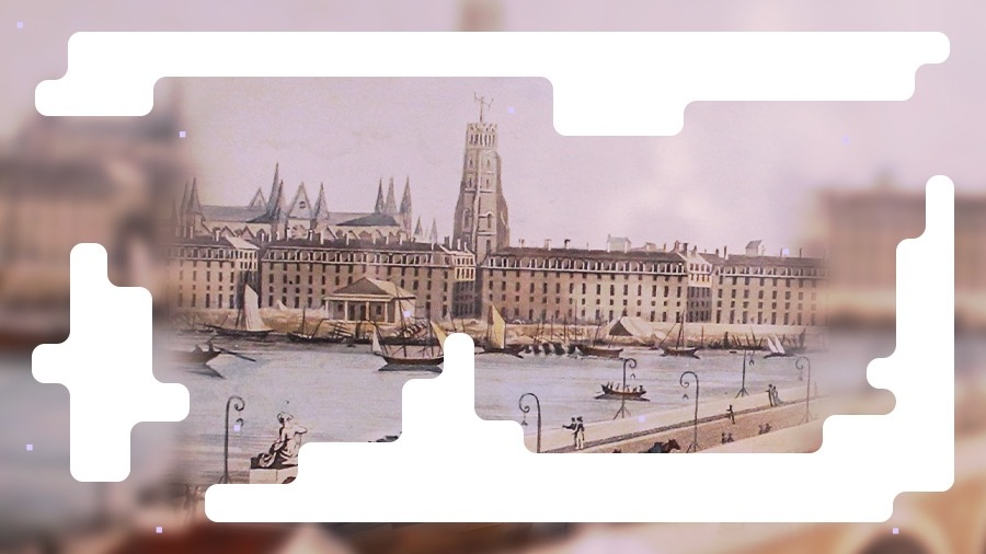 Башня телеграфа Шаппа в Бордо на картине Луи Гарнере 1830 года