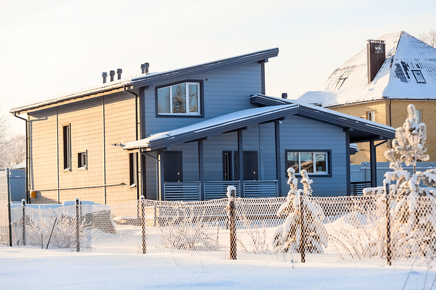 Пример сочетания нескольких односкатных крыш в одном проекте
