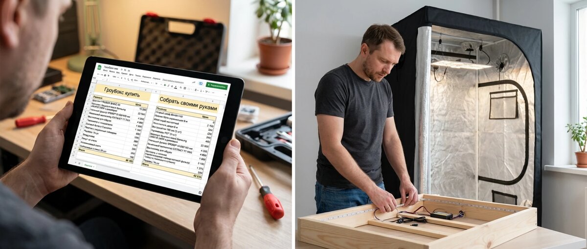 Сравнение готового гроутента и самодельного бокса с оборудованием