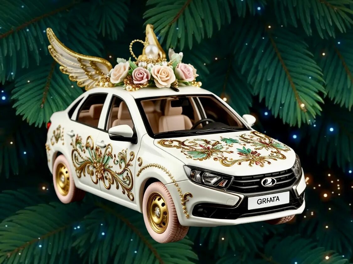 Вот такую нежную "Гранту" нарисовал мне ИИ в качестве ёлочной игрушки. Хочу такой рисунок!