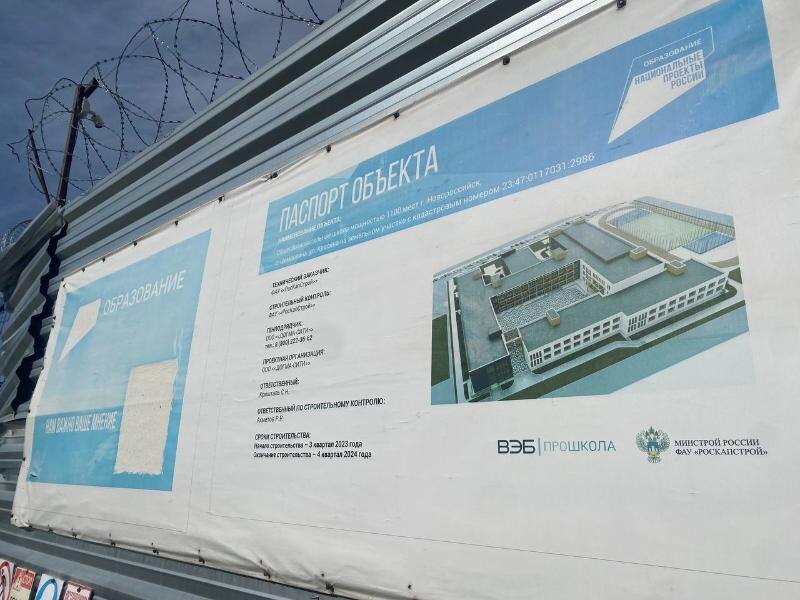    Стройплощадка школы на ул. Красина г. Новороссийск. Фото от 28.01.2026 г