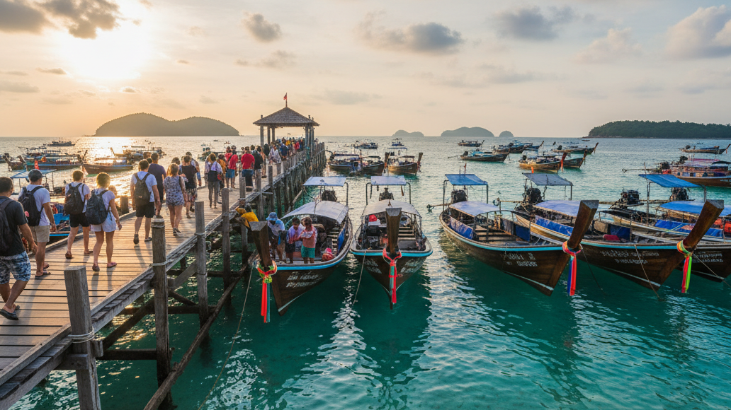 Причал с частными лодками для прогулок.