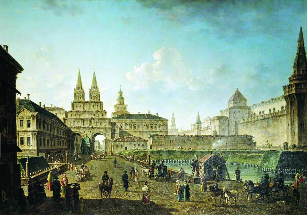 Воскресенские ворота. 1811 год, художник Алексеев Федор Яковлевич - один из основоположников русского городского пейзажа. Фото из открытых источников.