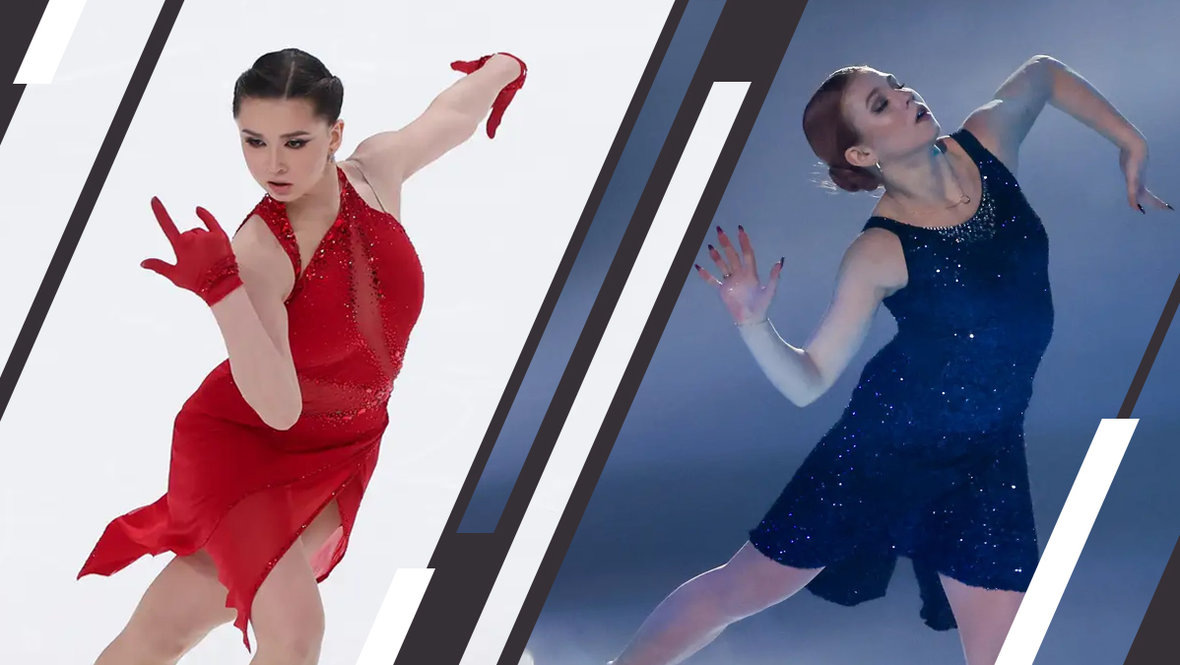    Камила Валиева и Александра Трусова.Дарья Исаева