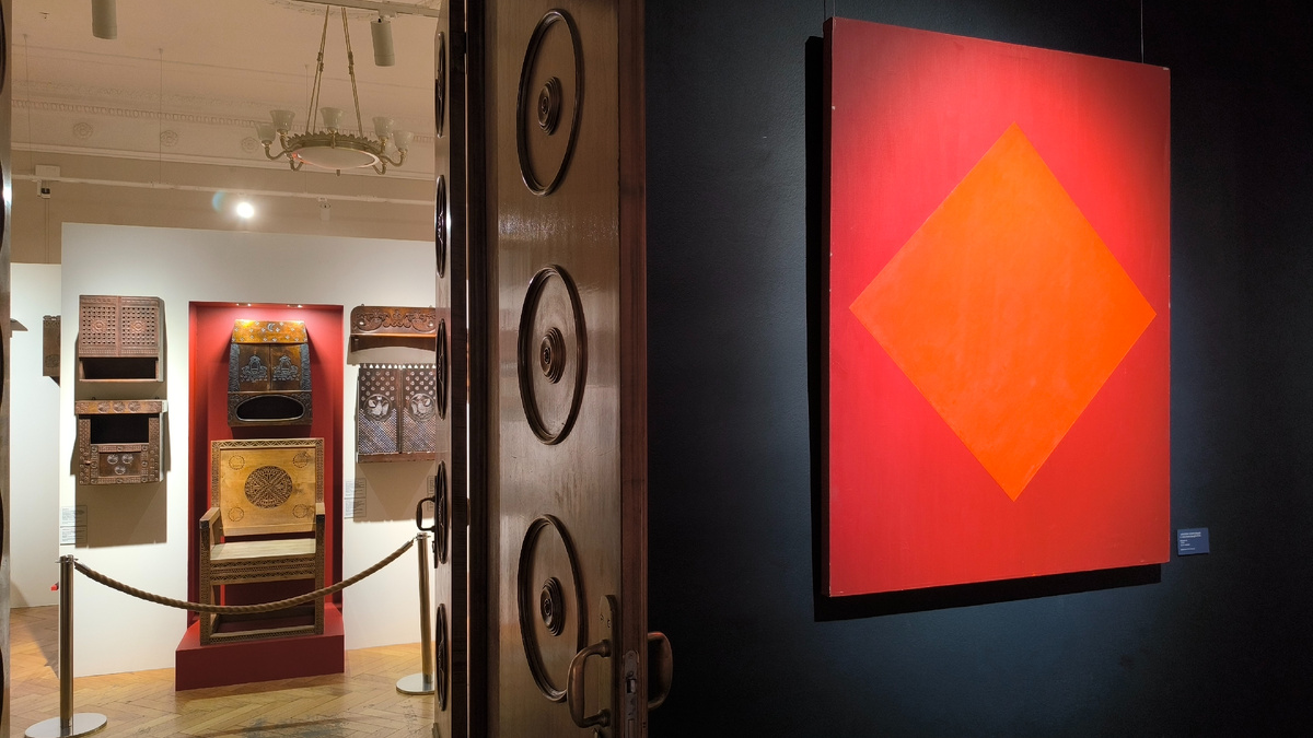 А. Юликов. Красная композиция с красным квадратом. 1970