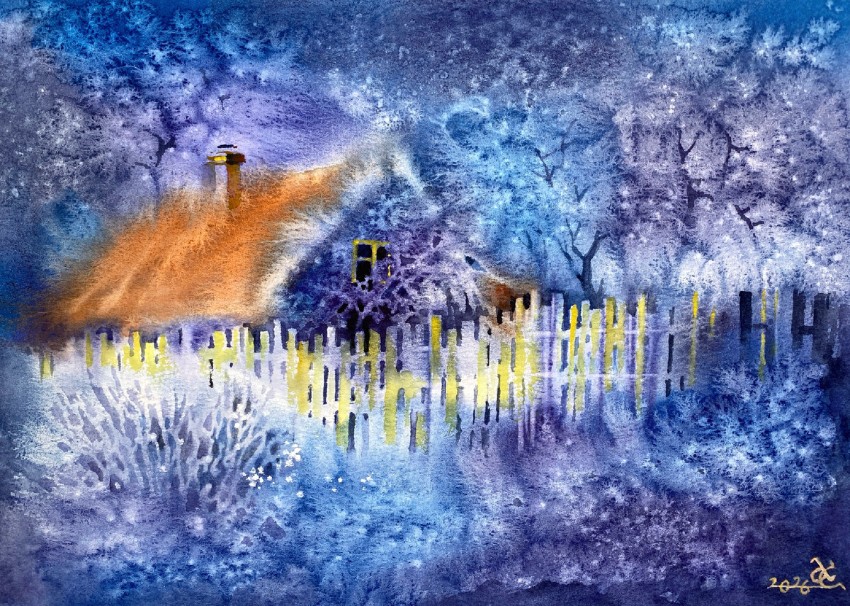 Зимние узоры. Соль среднего помола. А4.