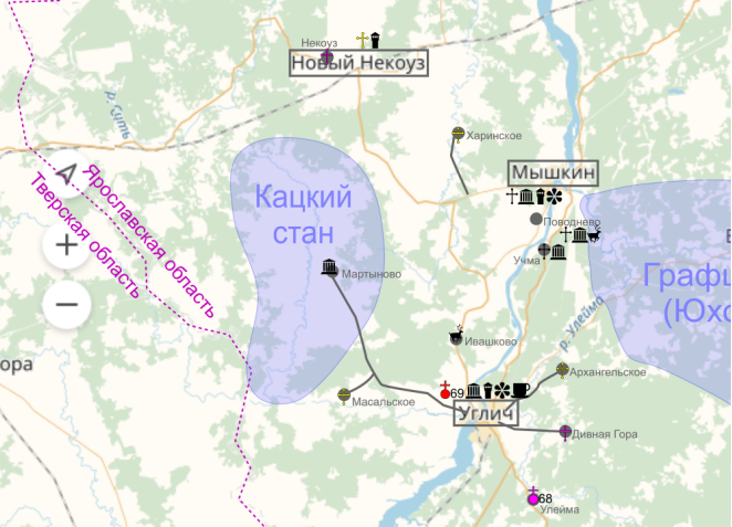 Кацкий стан, карта разработана автором.