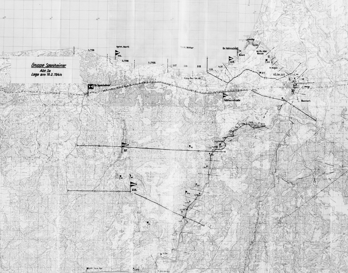 Немецкая карта на 10.2.44.