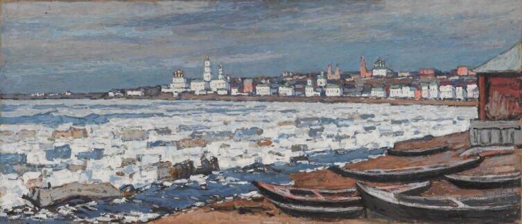    Петровичев Петр, «Ледоход на Волге», 1912 г., общественное достояние