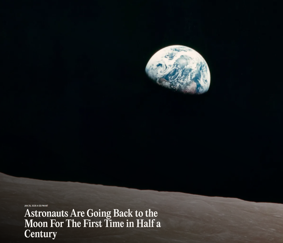 Знаменитый снимок «Восход Земли» был сделан экипажем «Аполлона-8» в сочельник 1968 года. Уильям Андерс — НАСА/Getty Images