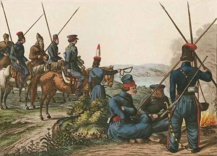 Донские казаки на одной из литографий начала XIX века