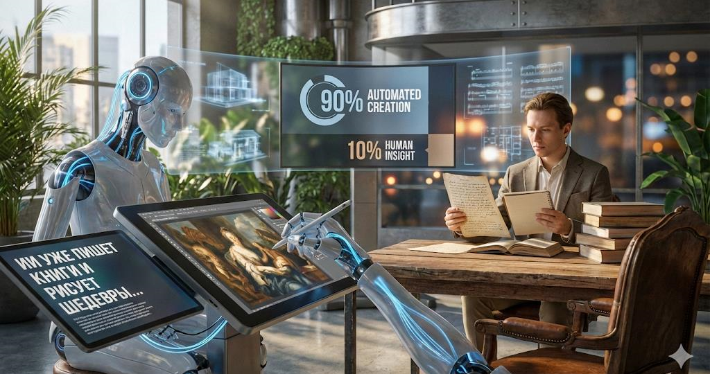 ИИ уже пишет книги и рисует шедевры: честный разбор, почему 90% творцов скоро станут не нужны и как попасть в оставшиеся 10%