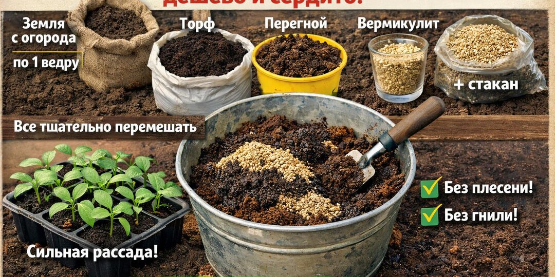 Идеальная почвосмесь для рассады: дешево и сердито! Крепкая рассада без черных мушек