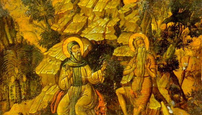    ПРЕПОДОБНЫЕ ПАВЕЛ ФИВЕЙСКИЙ И АНТОНИЙ ВЕЛИКИЙ. ФОТО: WWW.PRAVOSLAVIE.RU