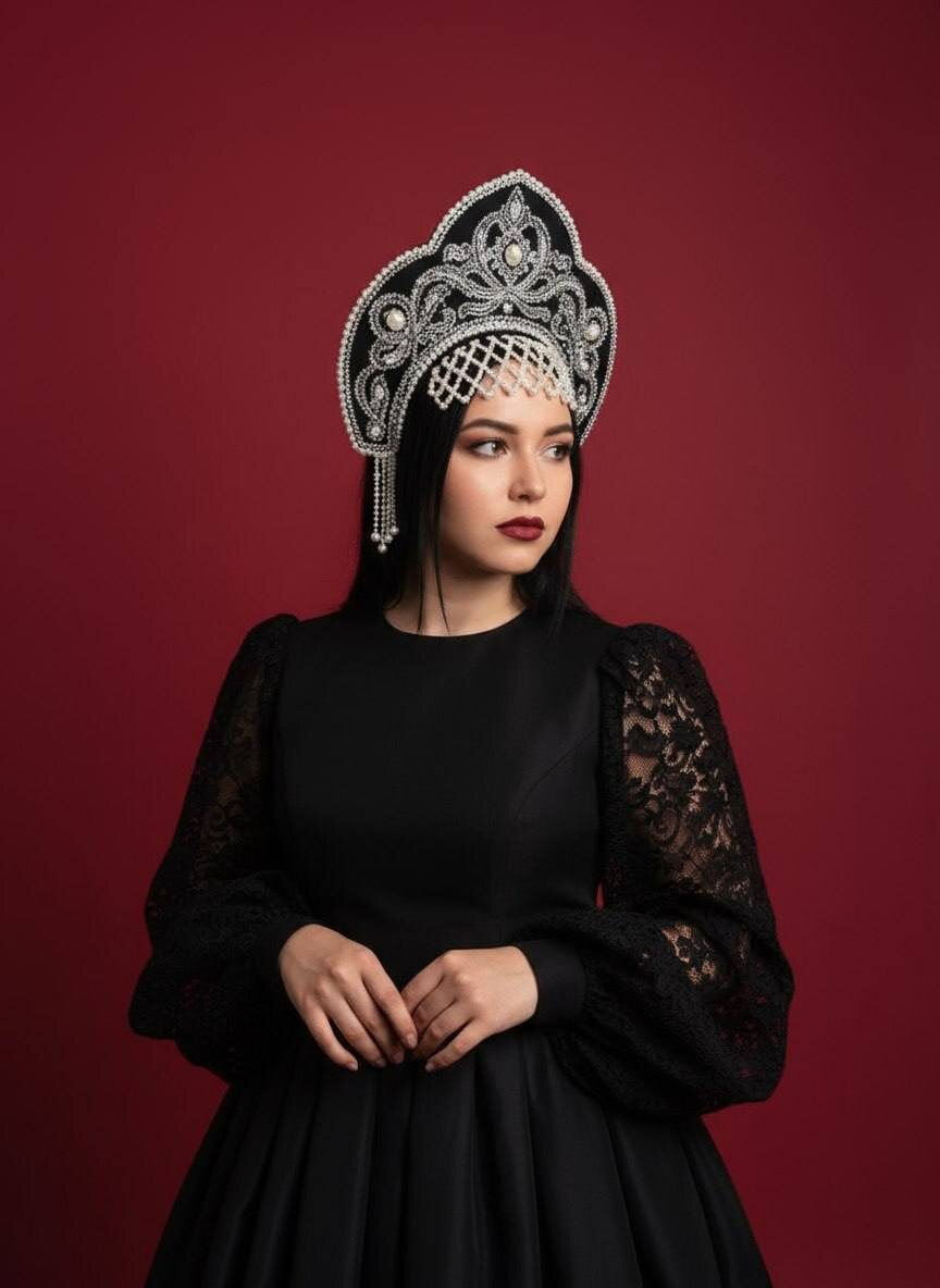 Девушка в черном кокошнике — www.promtyi.com