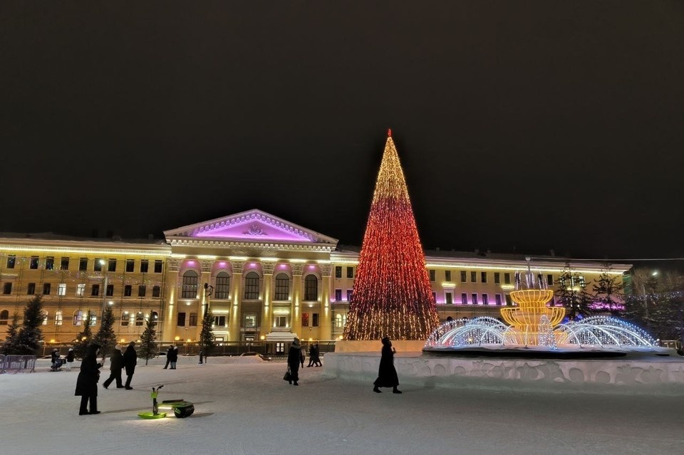    Искусственное новогоднее дерево уберут с площади в феврале Анна КОВАЛЁВА