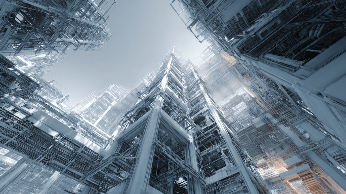 Перегруженная конструкция символизирует момент, когда усиление перестаёт давать результат. Рост за счёт добавления новых элементов больше не укрепляет систему, а создаёт напряжение и приближает её к пределу управляемости.