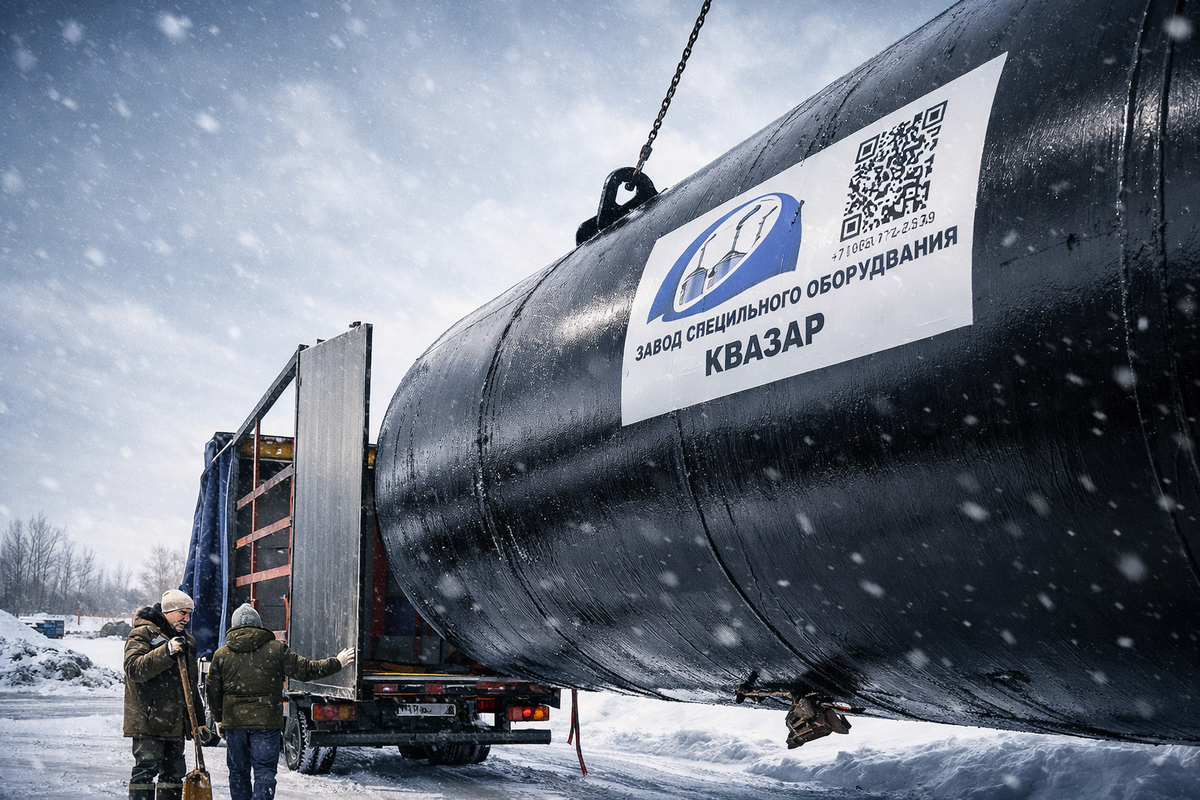 Резервуар РГСп 30 м3 инготовлен на заводе ЗСО-КВАЗАР и доставленн на объект Заказчика