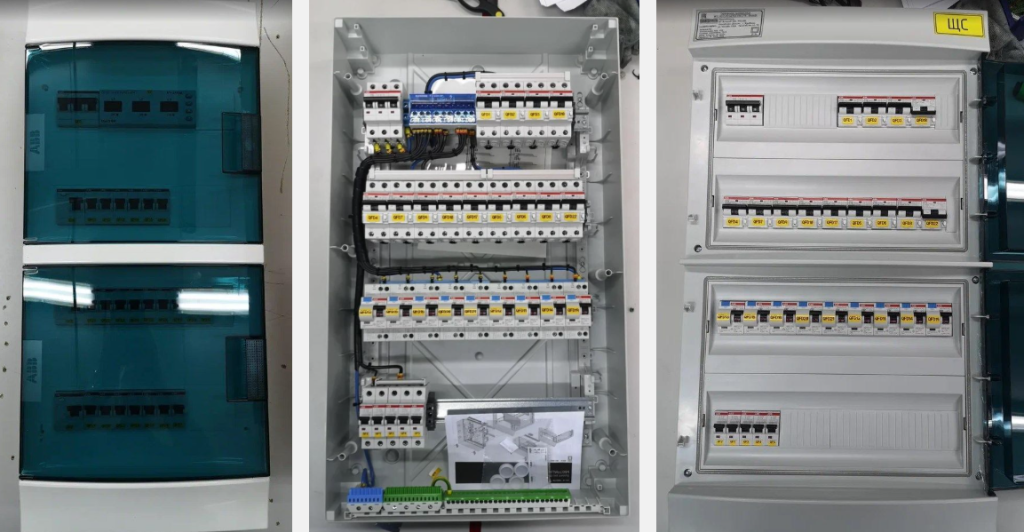 ЩК навесного исполнения в пластиковом корпусе типа Mistral на комплектующих ABB.