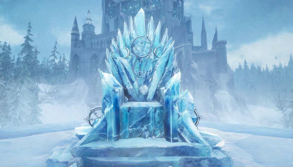 Ледяной трон Времени из мира Вертонии в Хрустальных Горах