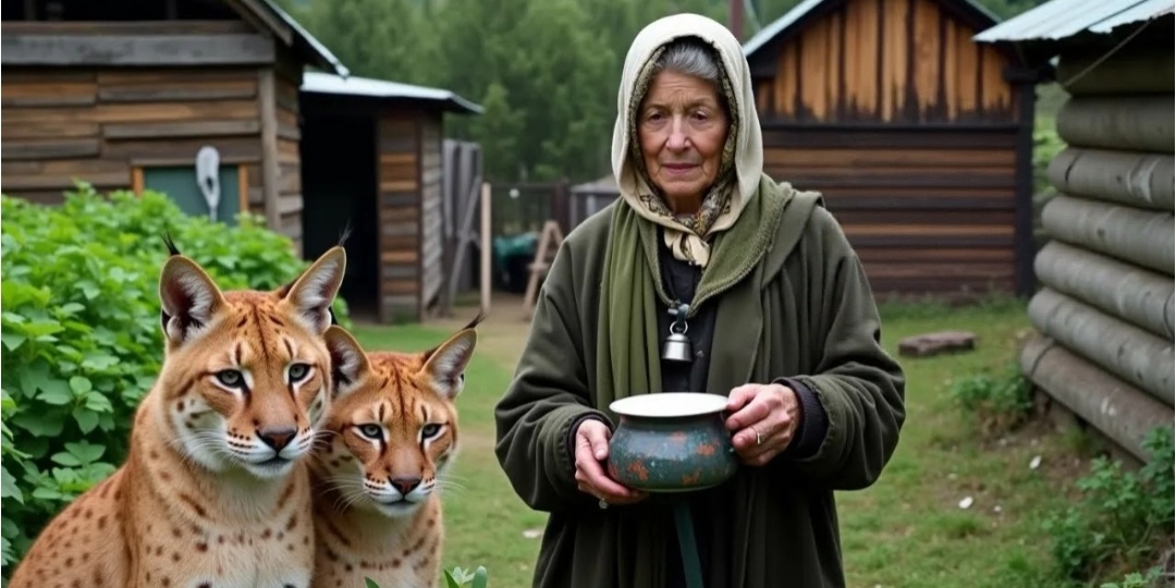 Баб Анна нашла в лесу двух котят. Но они, оказались рысью