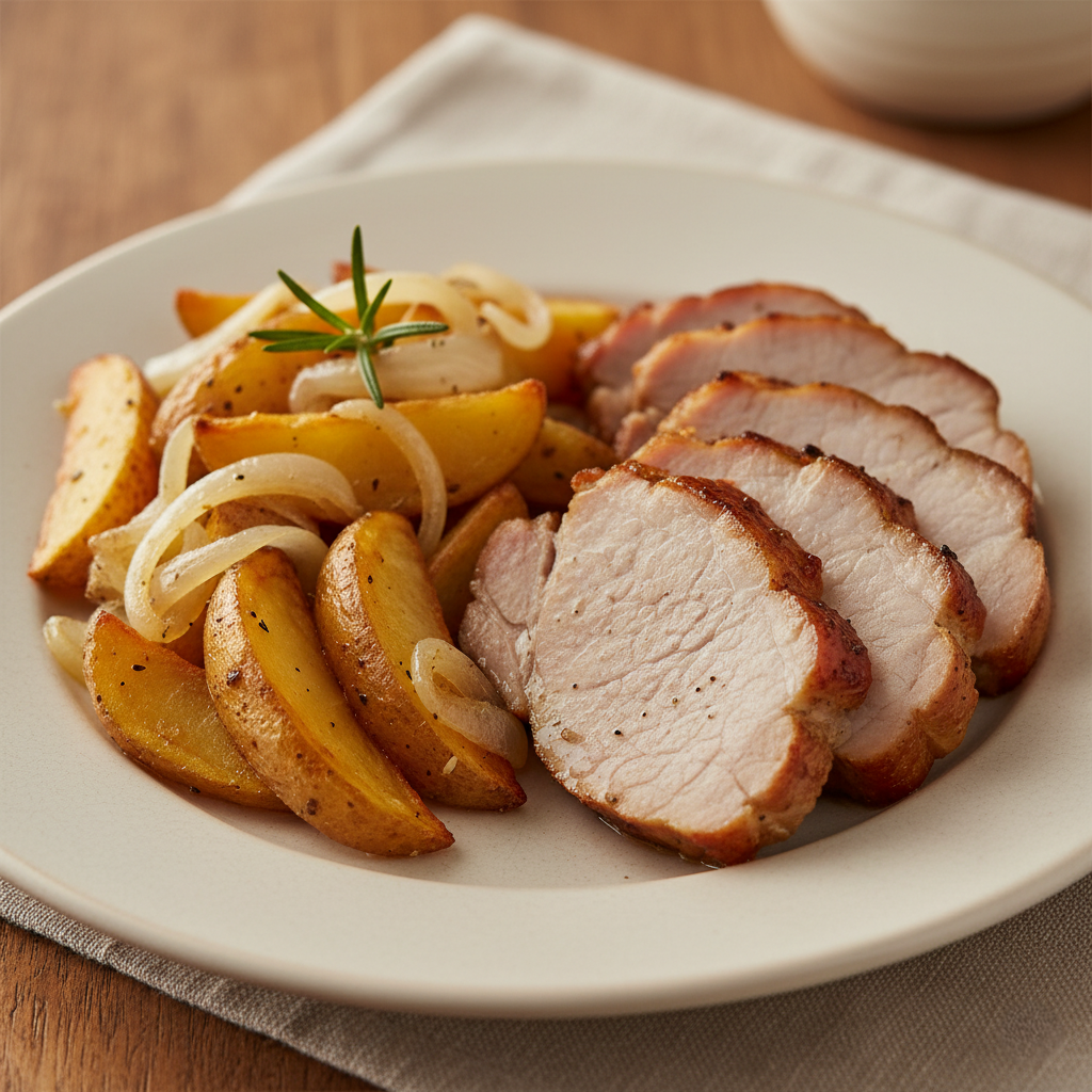 Ароматная Свинина с Картофелем и Луком, Запеченные в Духовке
