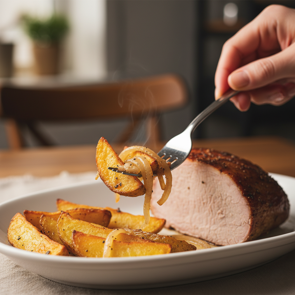 Ароматная Свинина с Картофелем и Луком, Запеченные в Духовке