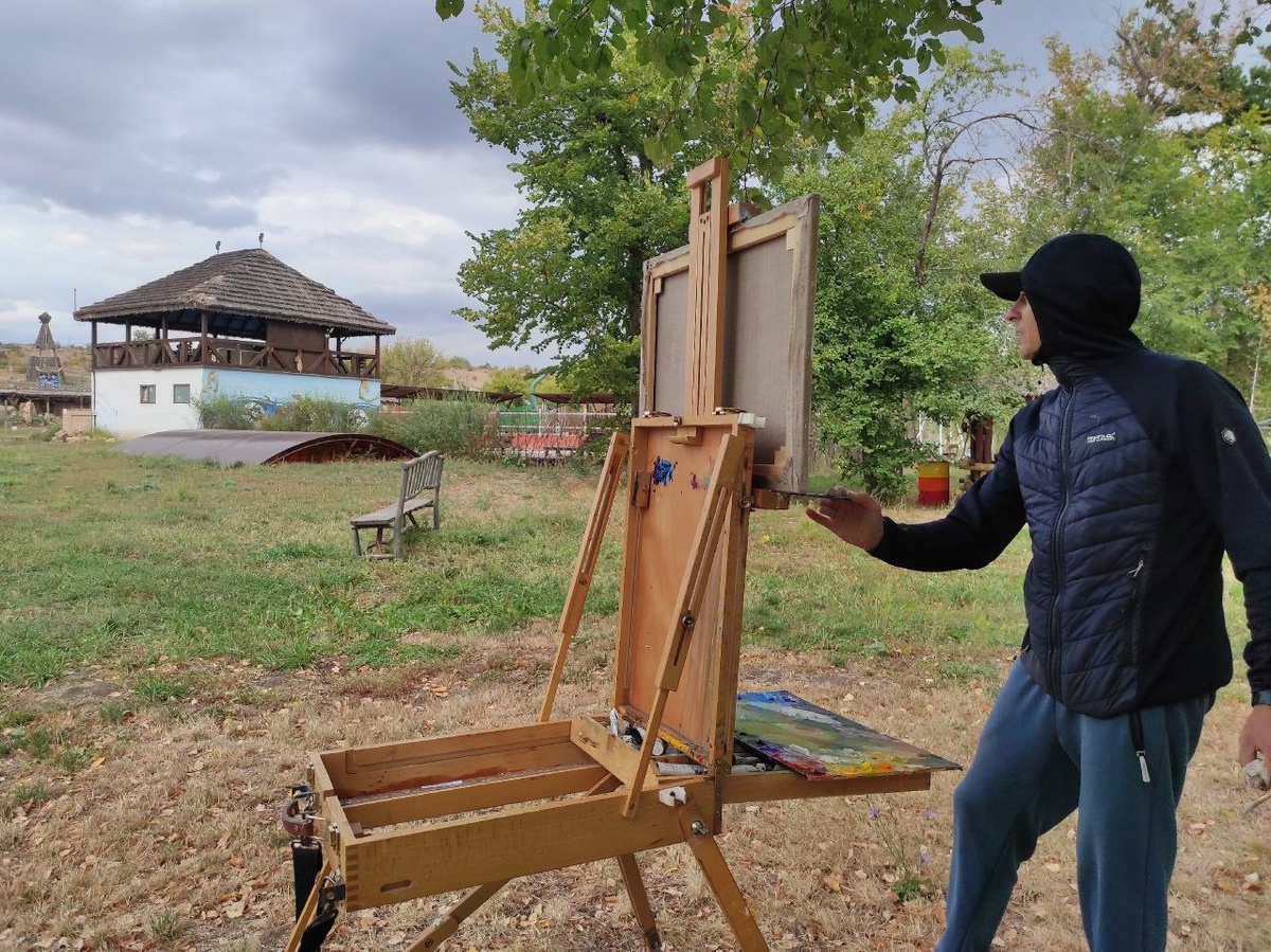 На пленэре. 