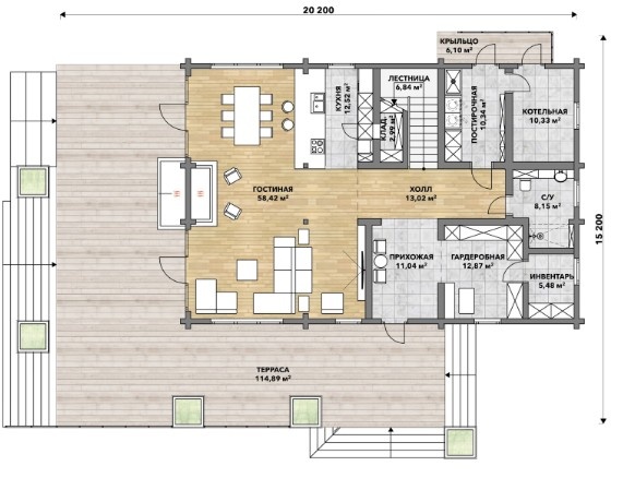 Планировка 1 этажа