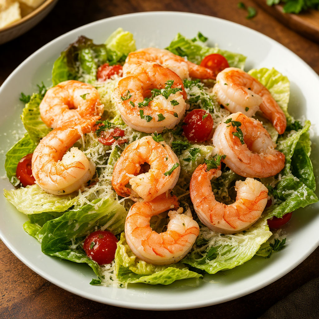 САЛАТ ЦЕЗАРЬ С КРЕВЕТКАМИ