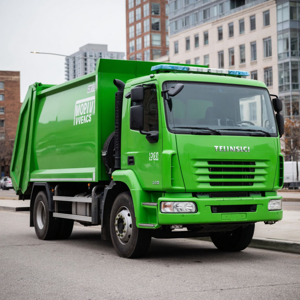 Мусоровоз - частый герой специнтереса. Иллюстрация при помощи нейросети.