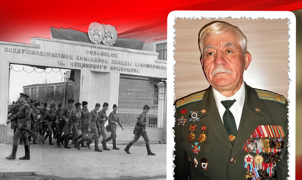 Выход курсантов военного училища в учебный центр с командиром / Гвардии подполковник Владимир Петрович Дудко