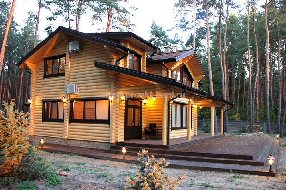 Строительство бань из оцилиндрованного бревна