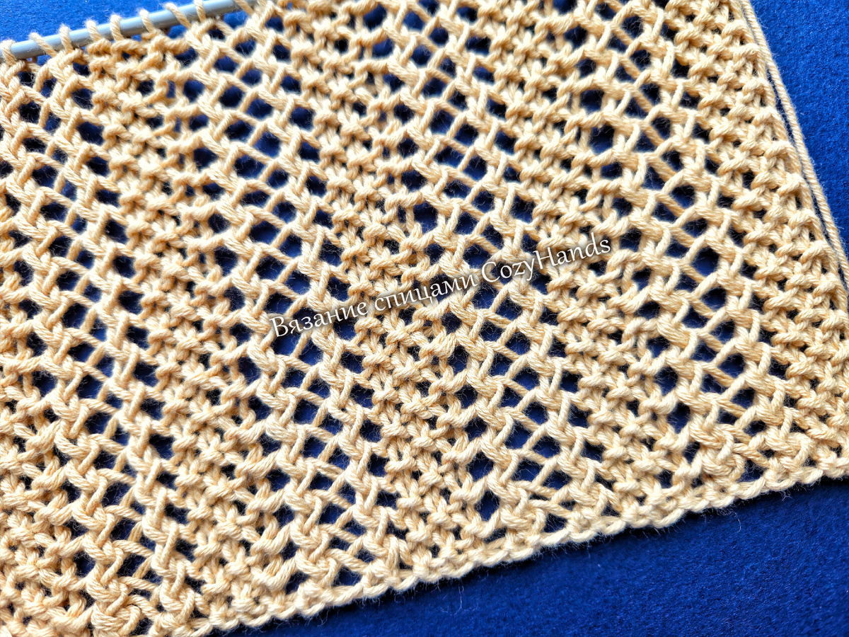 Простой и легкий ажурный узор для начинающих