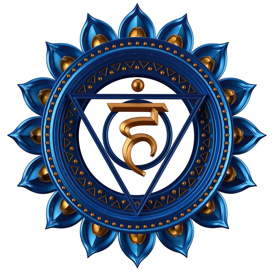 Шестнадцати-лепестковый лотос - Вишудха.  Изображения взяты из открытых источников.