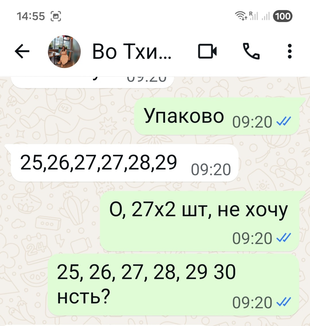 Скрин переписки