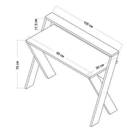 Столик - консоль, который может использоваться, как туалет столик в спальню или рабочий столик в детскую комнату