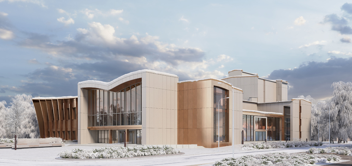 Проект реконструкции городского центра культуры в Мончегорске © «Точка дизайна». Авторы проекта: Степан Бугаев, Анастасия Василица, Анна Сидорова, Иван Кудрявцев, Софья Морковина, Алексей Дутчак, Сабит Амурбеков, Аида Рыжова